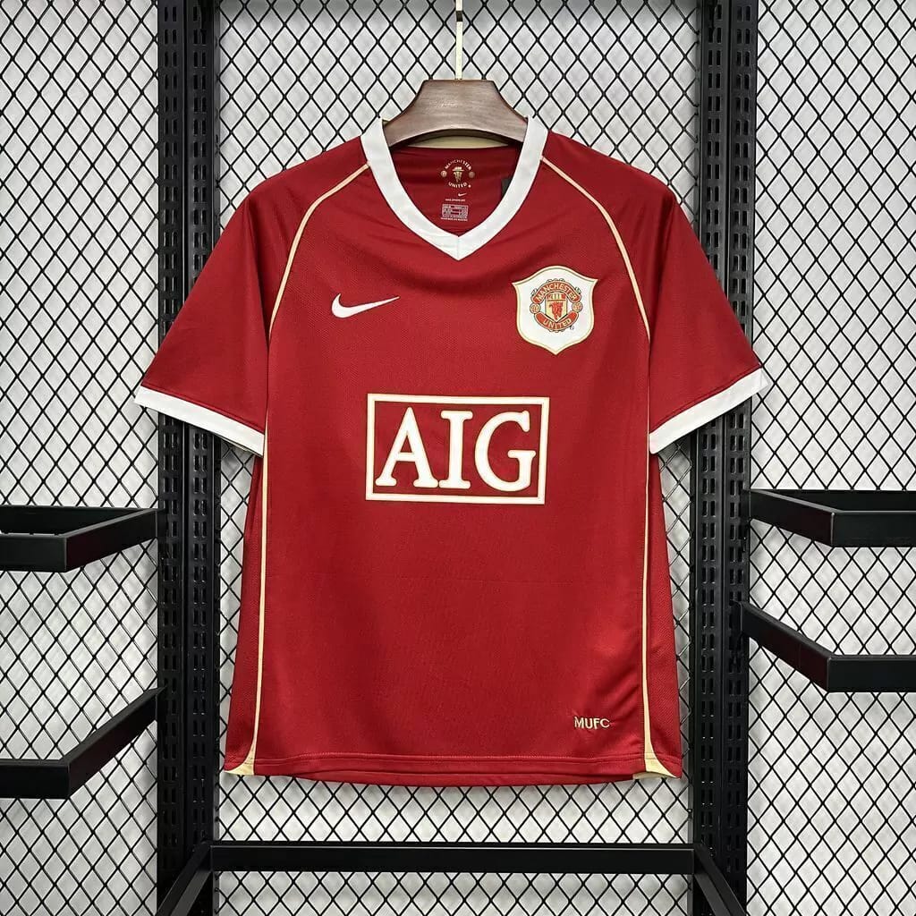 jerkwjgnkre Camisa Rêtro Manchester United Home 2006/2007 Nike Vermelha - Imagem 1