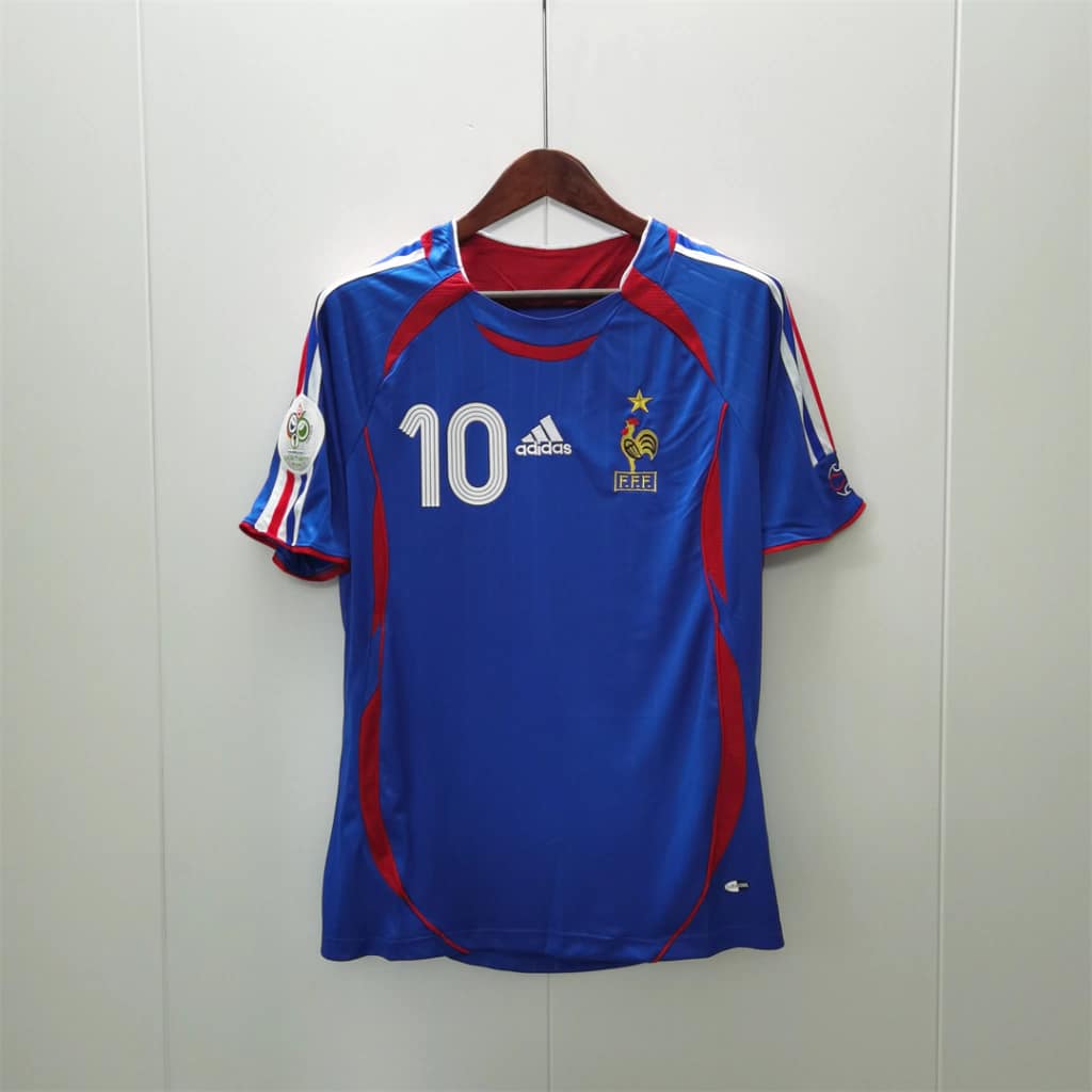 lobvrlçblçelç Camisa Retrô Clássica Seleção França Home Versão Torcedor 10 Zidane 2006 Adidas - Imagem 1