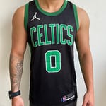 Camiseta Regata Basquete NBA Boston Celtics 0 Jayson Tatum Statement Edition Preta 2022 Jordan