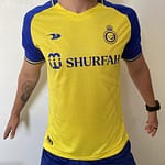 Camisa Al Nassr Home Versão Jogador Cristiano Ronaldo 7 CR7 2023 Duneus Amarela