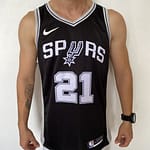 Camiseta Regata NBA Swingman San Antonio Spurs - Tim Duncan 21 - Icon Edition Preta Nike