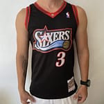 Camiseta Regata Basquete NBA Philadelphia 76ers Sixers 3 Allen Iverson Mitchell & Ness Preto