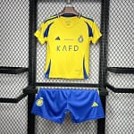 Kit Conjunto Infantil Crianças Camisa e Calção Al Nassr Home Amarela 24/2025 Adidas