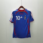 Camisa Retrô Clássica Seleção França Home Versão Torcedor 10 Zidane 2006 Adidas