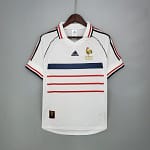 Camisa Retrô Clássica Seleção França Away 1998 Adidas Branca