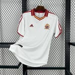 Camisa Retrô Clássica Seleção Espanha Away 1998 Branca Adidas