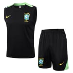Conjunto Regata e Calção Treino Brasil Torcedor 2025 Preta Nike