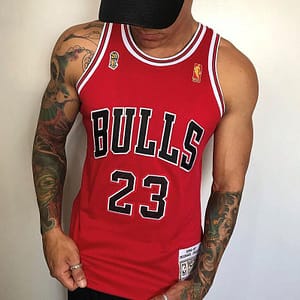 Camiseta Regata NBA Mitchell & Ness 1996/97 Vermelha - Chicago Bulls - Michael Jordan 23 - Edição Especial - The Finals - Vermelha