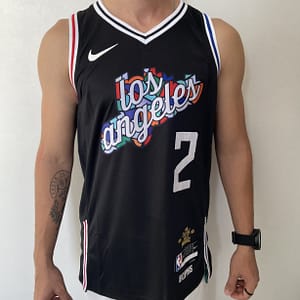 Camiseta Regata NBA Los Angeles Clippers Kawhi Leonard 2 City Edition 2023 Preta Colorida Nike