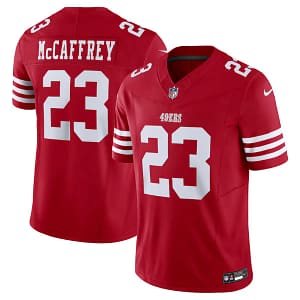Camisa Jersey NFL San Francisco 49ers 23 McCaffrey - Vermelha