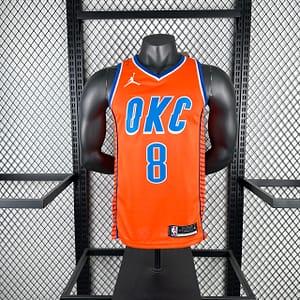 Camiseta Regata Basquete NBA OKC Oklahoma Thunder 2 Shai Gilgeous-Alexander Statement Edition 2025 Laranja Nike