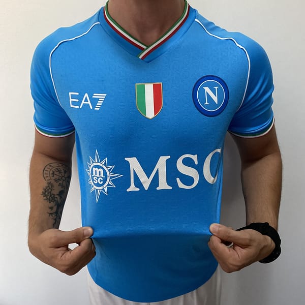 Camisa Napoli Home 2024 Jogador Azul EA7 Armani - Imagem 14