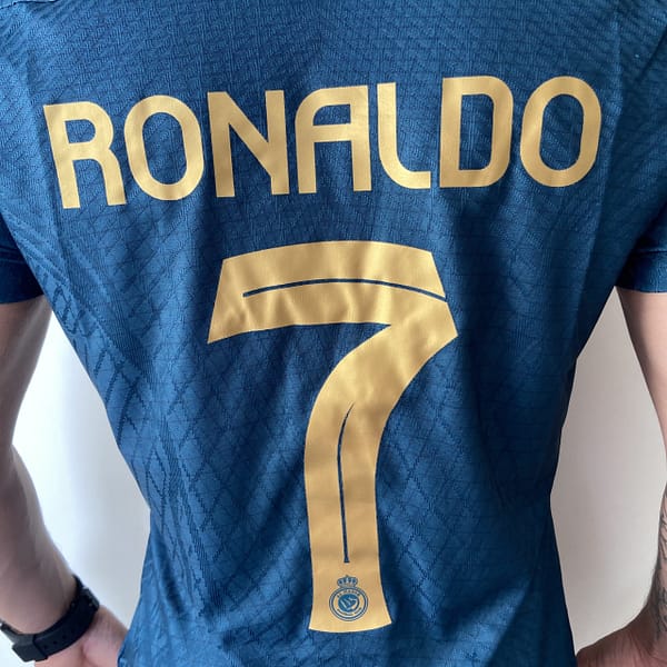 Camisa Al Nassr Away Versão Jogador Cristiano Ronaldo 7 CR7 2024 Nike Verde - Imagem 20