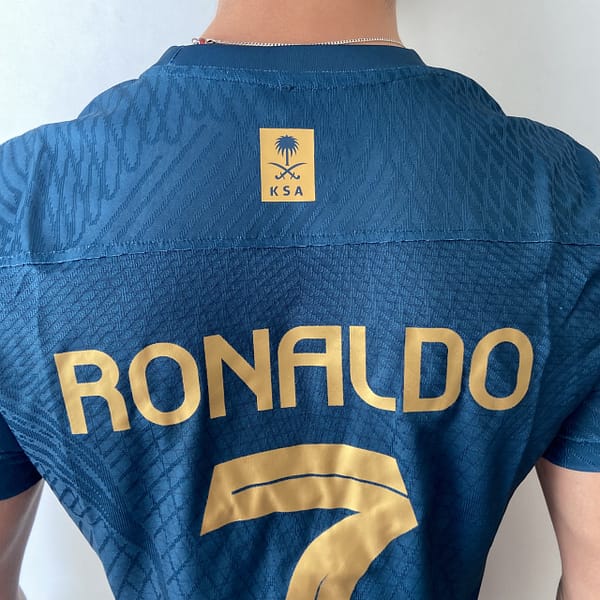 Camisa Al Nassr Away Versão Jogador Cristiano Ronaldo 7 CR7 2024 Nike Verde - Imagem 22