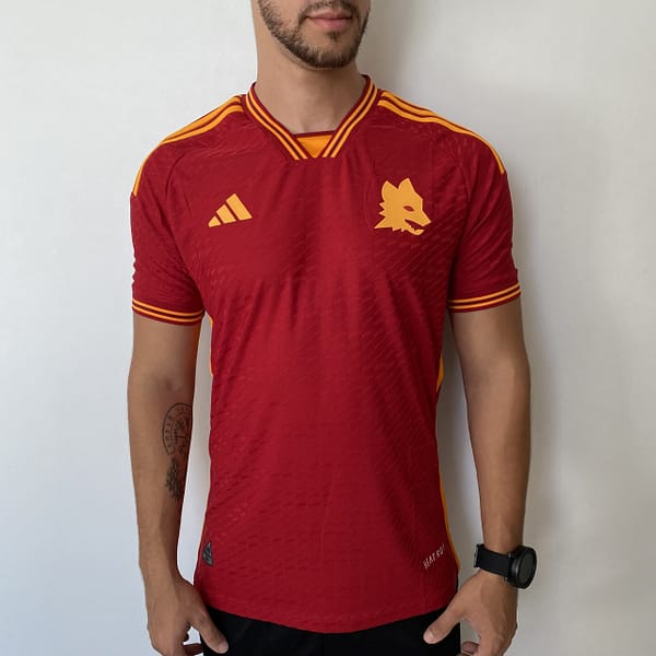 Camisa Roma Home Versão Jogador 2024 Vermelha Adidas - Imagem 2