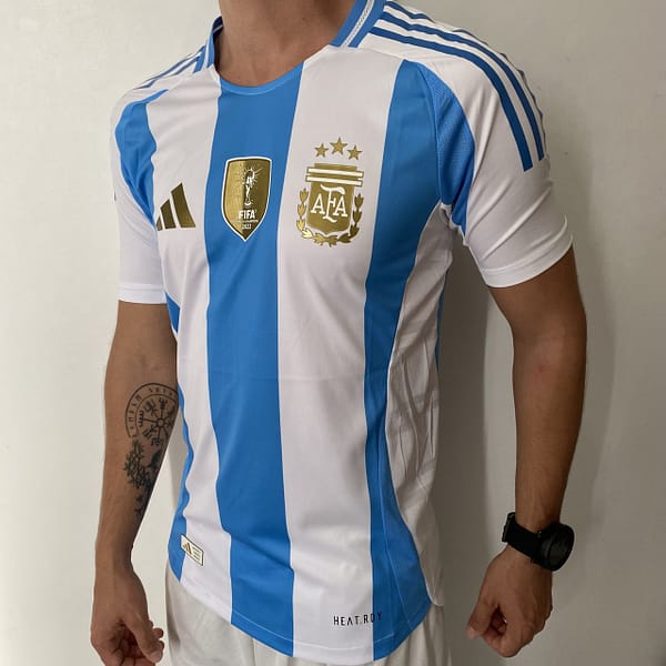 Camisa Seleção Argentina Home Patch Copa do Mundo Catar 2024/25 Adidas - Versão Jogador - Imagem 8