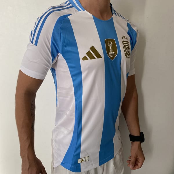Camisa Seleção Argentina Home Patch Copa do Mundo Catar 2024/25 Adidas - Versão Jogador - Imagem 9