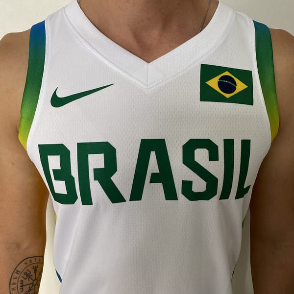 Camiseta Regata Basquete Brasil Olimpíadas 2024 Paris Branca 2024-2025 Nike - Imagem 3