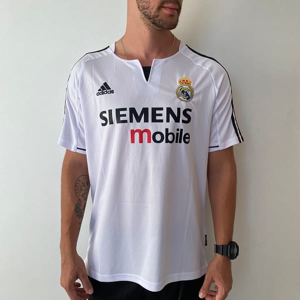 Camisa Retrô Real Madrid Home 2003/2004 - Beckham 23 - Adidas Branca - Imagem 2