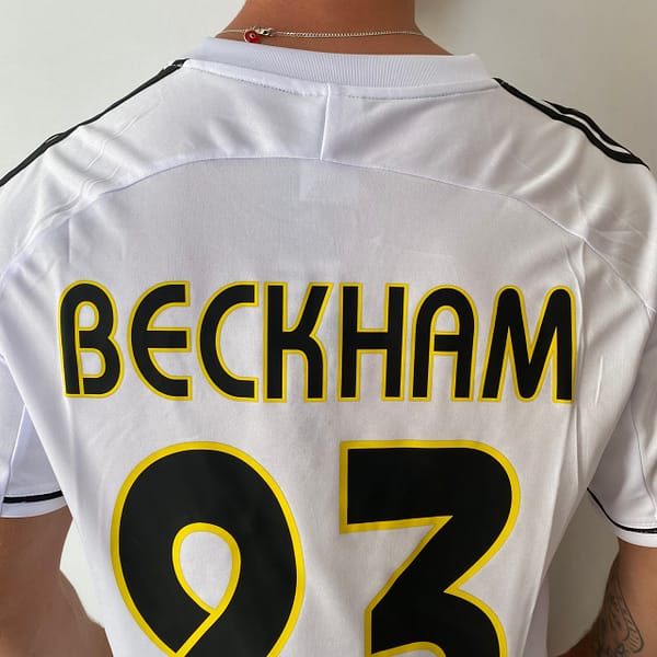 Camisa Retrô Real Madrid Home 2003/2004 - Beckham 23 - Adidas Branca - Imagem 15