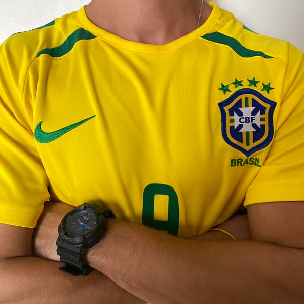 Camisa Retrô Clássica Seleção Brasileira Brasil 2002 - Ronaldo 9 - Nike - Amarela - Imagem 7