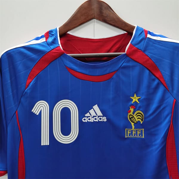 Camisa Retrô Clássica Seleção França Home Versão Torcedor 10 Zidane 2006 Adidas - Imagem 3