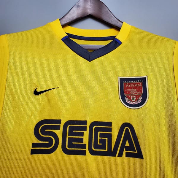 Camisa Retrô Arsenal Away 1999/2000 Nike Amarela - Imagem 2