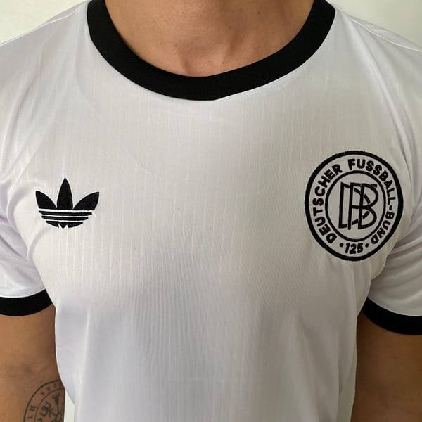 Camisa Retrô Clássica Alemanha Especial 125 Anos Branca 2025 Adidas - Imagem 3