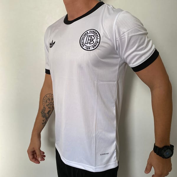 Camisa Retrô Clássica Alemanha Especial 125 Anos Branca 2025 Adidas - Imagem 7