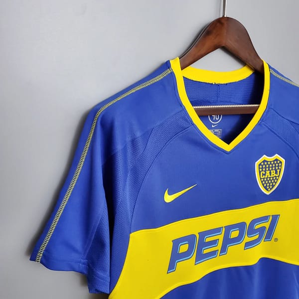 Camisa Retrô Boca Juniors Home 2003/2004 Nike - Azul Amarela - Total 90 - Imagem 2