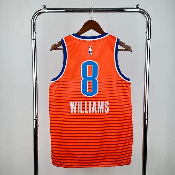 Camiseta Regata Basquete NBA OKC Oklahoma Thunder 2 Shai Gilgeous-Alexander Statement Edition 2025 Laranja Nike - Imagem 10