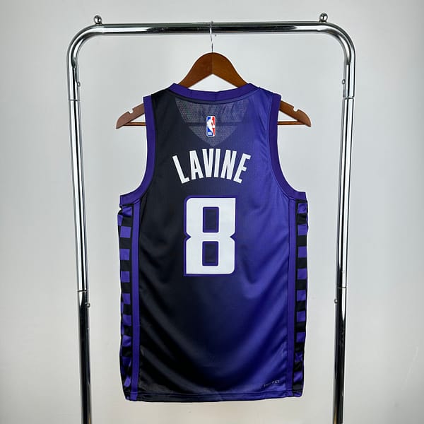 Camiseta Regata Basquete NBA Sacramento Kings 8 Lavine Statement Edition 2025 Roxa Jordan - Imagem 2