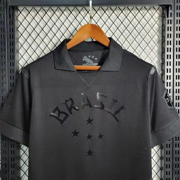 Camisa Retrô Seleção Brasileira - Brasil All Black – Preta 2014 Nike - Imagem 3