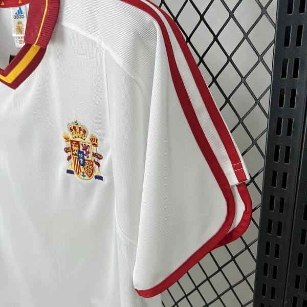 Camisa Retrô Clássica Seleção Espanha Away 1998 Branca Adidas - Imagem 2
