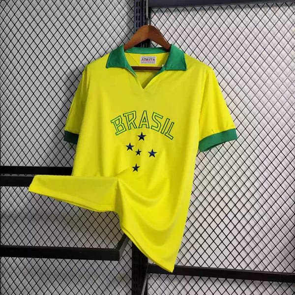 Camisa Retrô Clássica Seleção Brasileira Home - Brasil Amarelo – 1958 - Imagem 2
